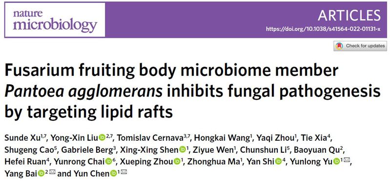 生物所陈云课题组在Nature Microbiology发文揭示生物防治真菌病害新机制